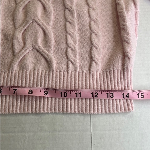 TAHARI SOFT PINK CABLE KNIT ROUND NECK PULL OVER SWEATER SZ S - Picture 12 of 12